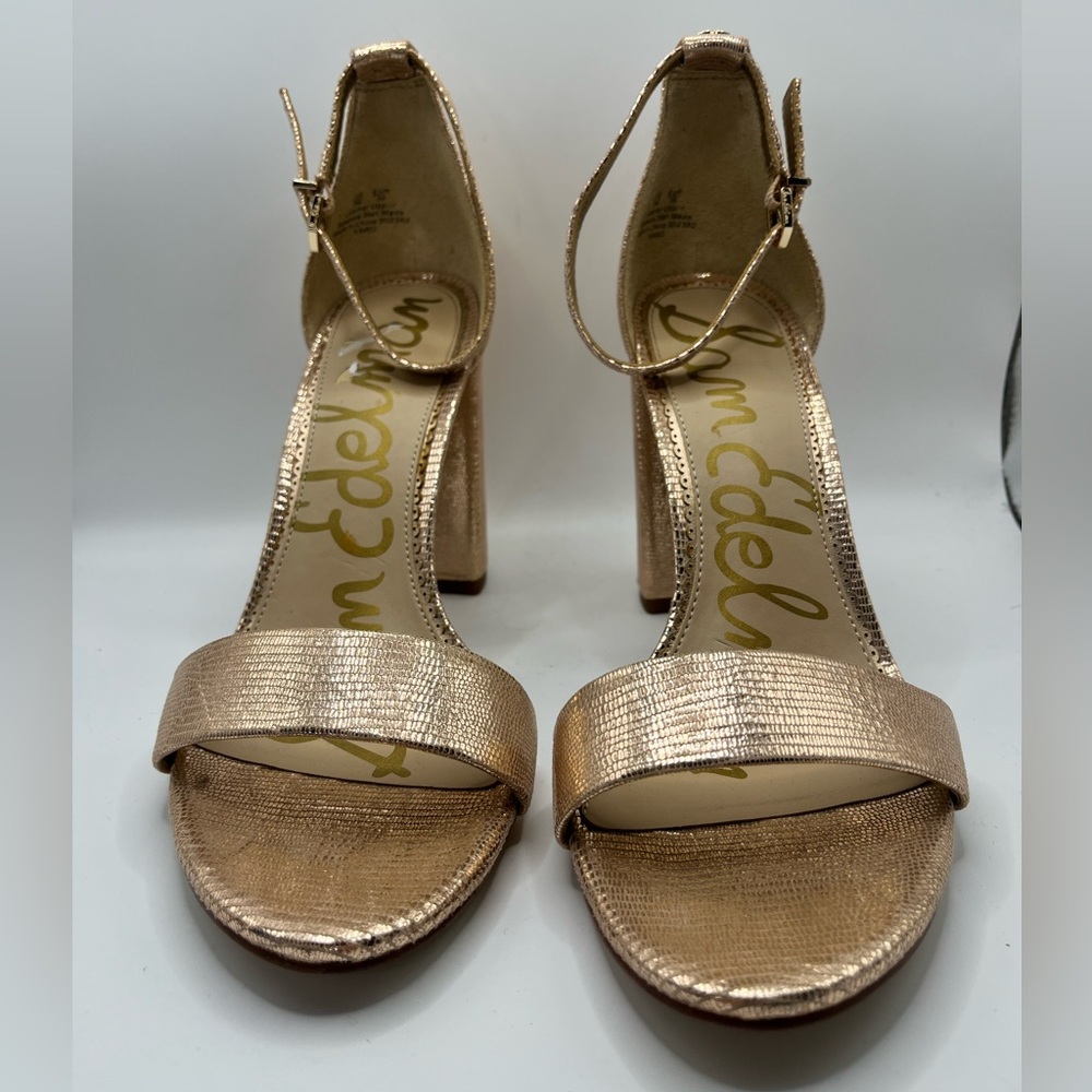 Sam Edelman Yaro Heels Blush Gold Strappy Dressy Glam Party Prom Dance Size 9
